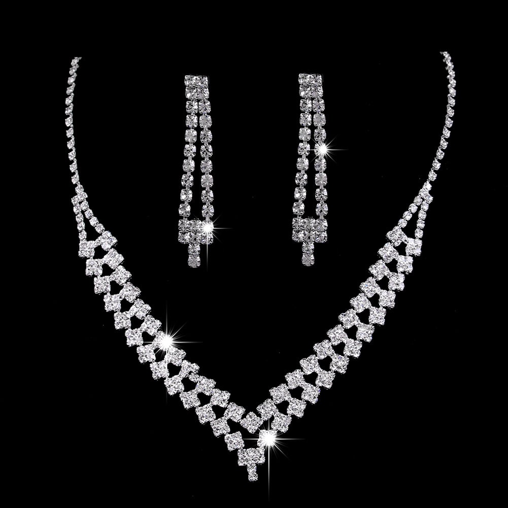Rhinestone necklace sets for wedding