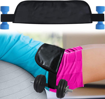 hip-thrust-belt-glute-bridge-pad-butt-workout-dumbbells-kettlebells-lunges-reverse-squat-lower-body-exercise